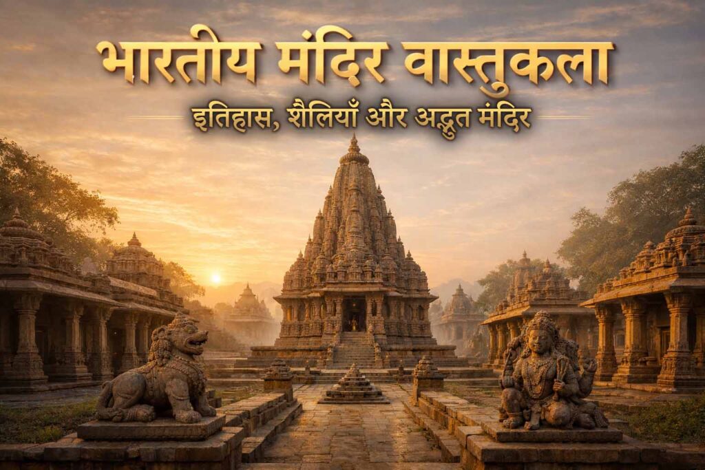 भारतीय मंदिर वास्तुकला का भव्य प्राचीन मंदिर और शिखर संरचना