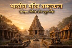 भारतीय मंदिर वास्तुकला का भव्य प्राचीन मंदिर और शिखर संरचना