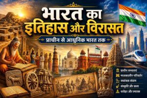भारत का इतिहास और विरासत – प्राचीन से आधुनिक भारत तक का दृश्य चित्रण