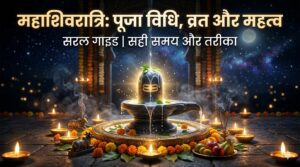 महाशिवरात्रि पर शिवलिंग अभिषेक, दीपक और पूजा का दृश्य
