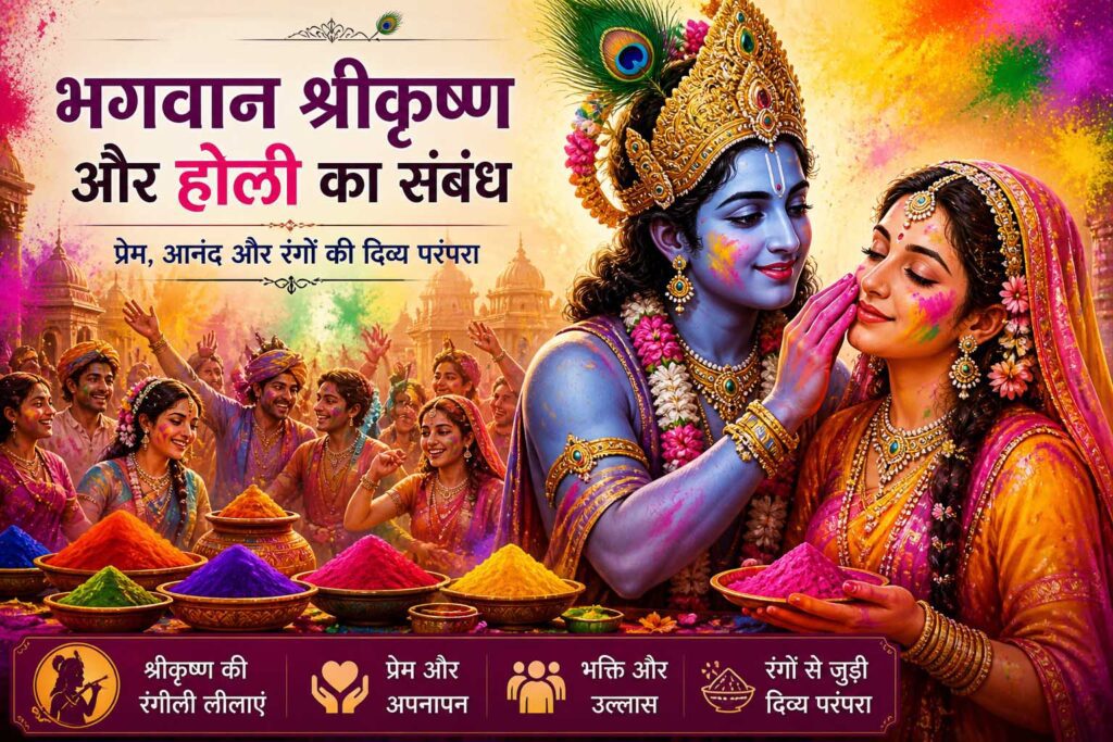 भगवान श्रीकृष्ण और होली का संबंध दर्शाता हुआ रंगों का उत्सव