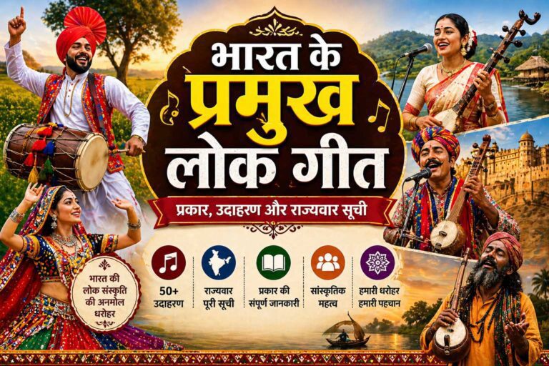 भारत के प्रमुख लोक गीत – प्रकार और राज्यवार सूची