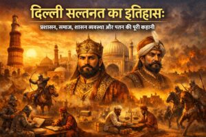 दिल्ली सल्तनत का इतिहास, कुतुब मीनार और मध्यकालीन शासन का दृश्य