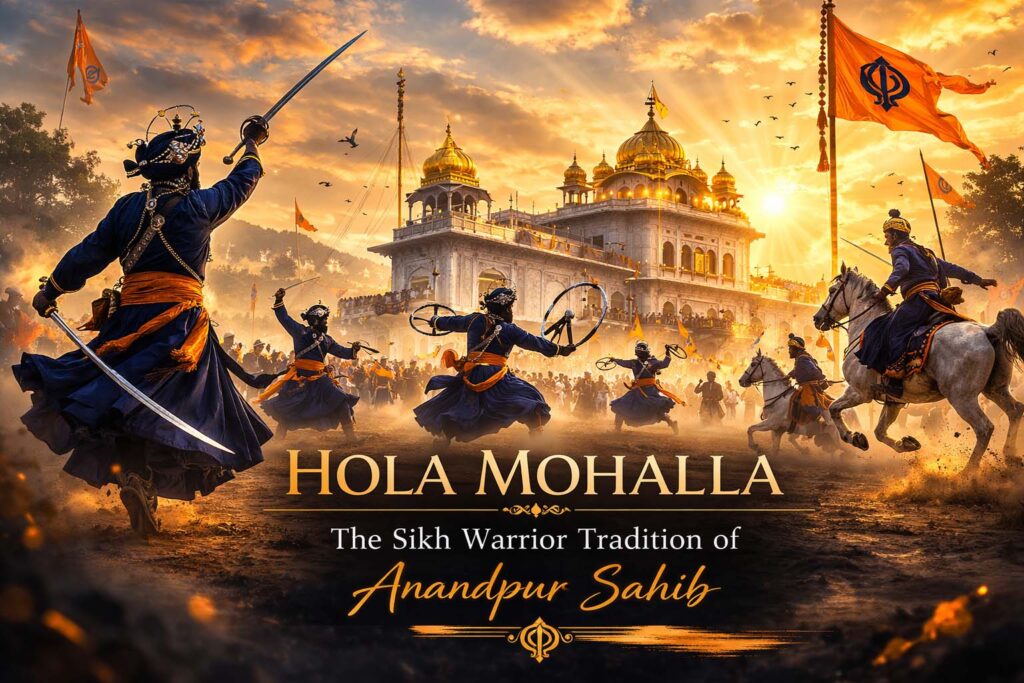आनंदपुर साहिब में होला मोहल्ला के दौरान निहंग सिख गतका प्रदर्शन करते हुए