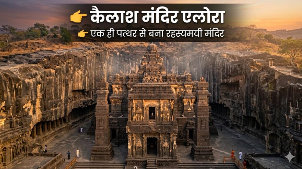 कैलाश मंदिर एलोरा एक ही पत्थर से बना विश्व प्रसिद्ध शिव मंदिर