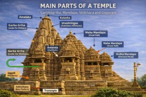 मंदिर के मुख्य भाग कौन-कौन से होते हैं? हिंदू मंदिर की संरचना पूरी जानकारी