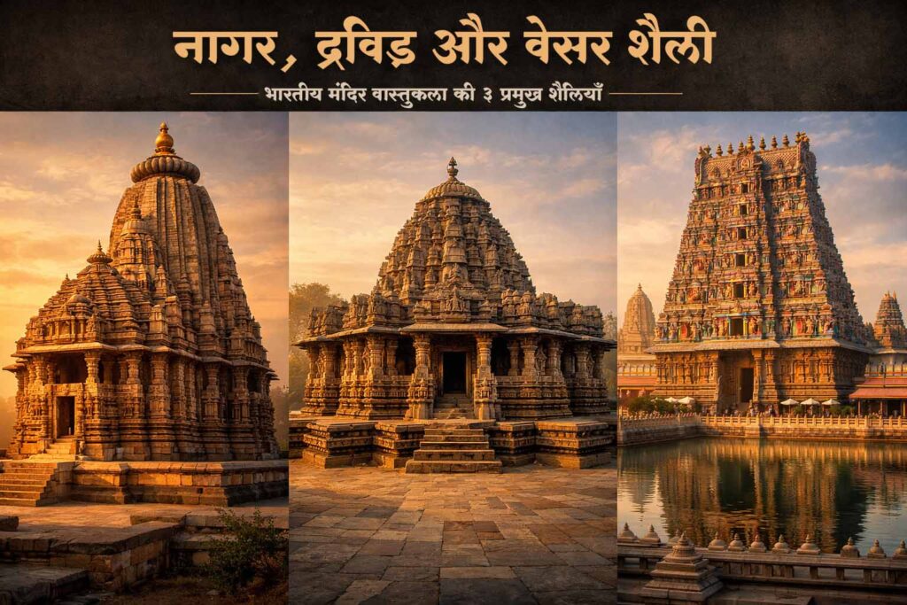 नागर, द्रविड़ और वेसर शैली क्या है? भारतीय मंदिर वास्तुकला की 3 प्रमुख शैलियाँ समझें