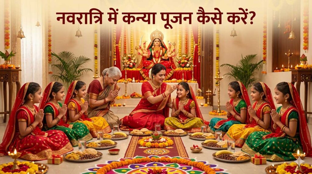 नवरात्रि में कन्या पूजन कैसे करें? जानें सही विधि, नियम और महत्व