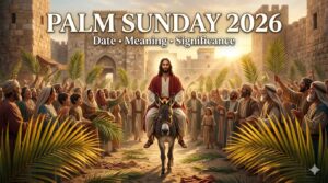 Palm Sunday 2026 Jesus Christ entering Jerusalem with palm branches