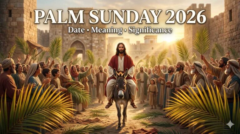 Palm Sunday 2026 Jesus Christ entering Jerusalem with palm branches