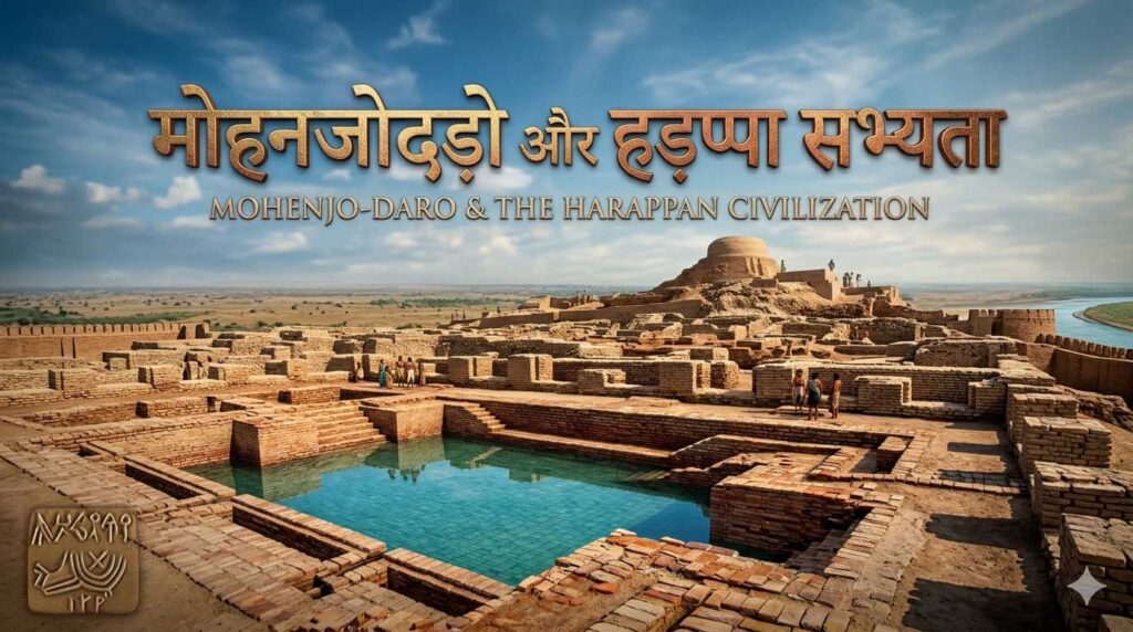 मोहनजोदड़ो और हड़प्पा सभ्यता का प्राचीन नगर दृश्य