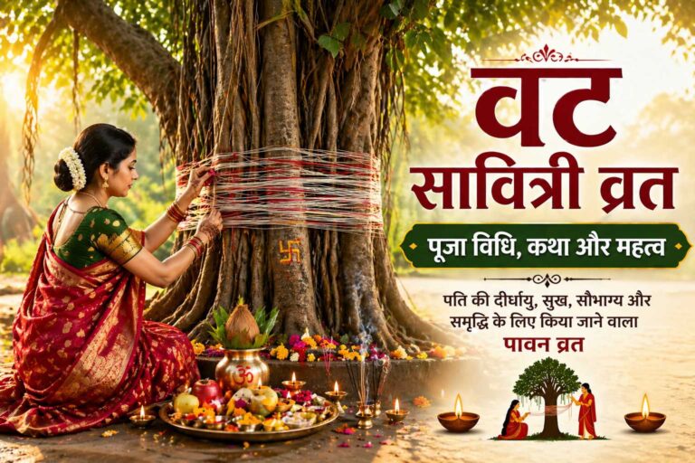 वट सावित्री व्रत में बरगद के पेड़ की पूजा करती हुई महिला