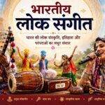भारतीय लोक संगीत गाते और पारंपरिक वाद्य यंत्र बजाते भारतीय लोक कलाकार